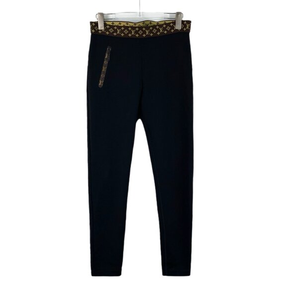 Louis Vuitton Monogram Black Logo Print Casual Leggings
